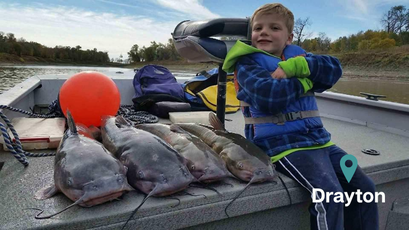 a child with catfish in Drayton