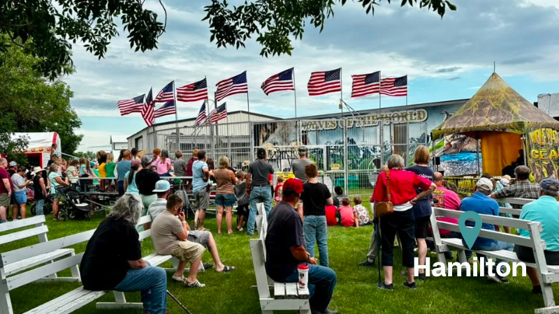 fairgoers at Pembina County Fair
